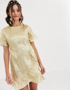 Collective The Label Lame Mini Dress In Gold