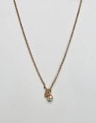Dyrbergkern Simple Stone Drop Necklace - Gold