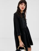 River Island Shirt Dress In Black