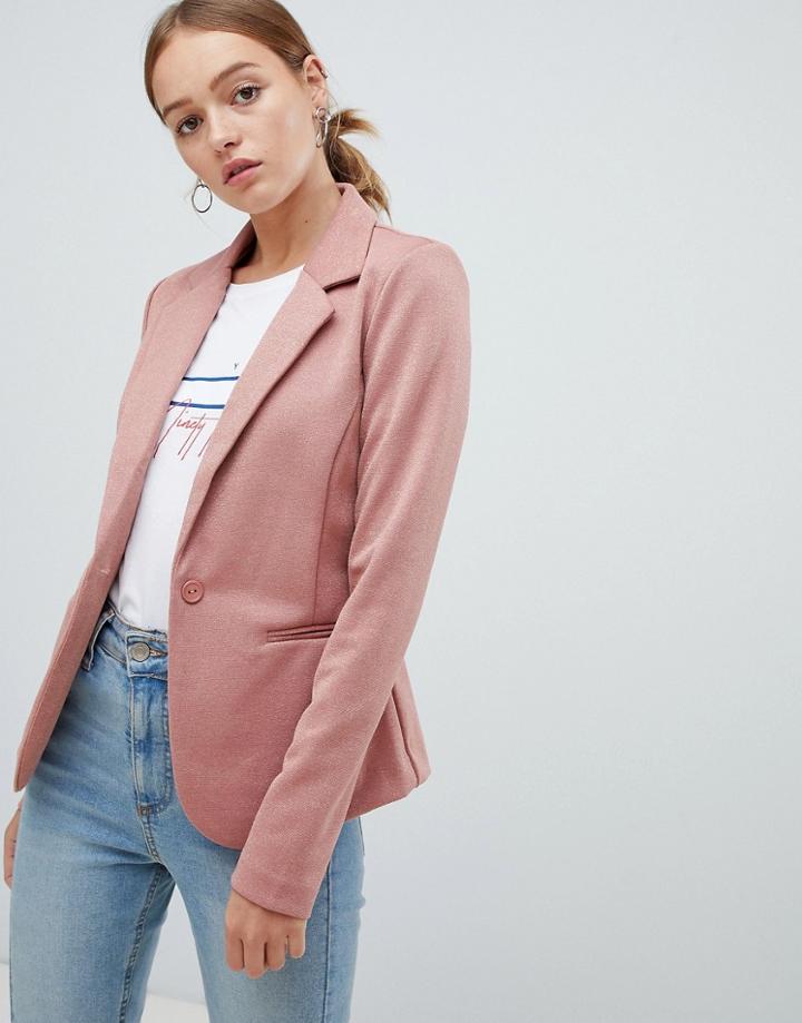 Ichi Metallic Blazer - Gray
