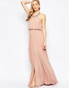 Forever Unique Nikita Maxi Dress With Plate Necklace - Nude