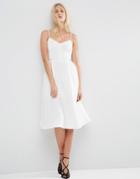 Asos Ribbed Strappy Prom Dress - Ivory