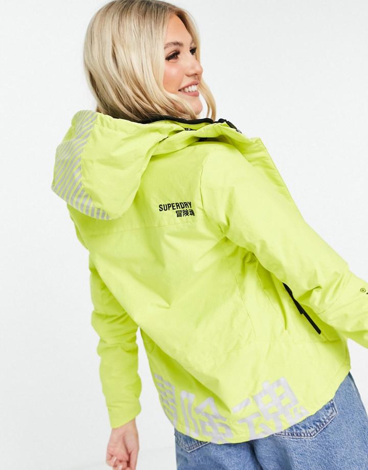 Superdry Sprint Hurricane Hooded Jacket In Yellow