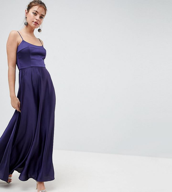 Asos Petite Square Neck Cami Maxi Dress - Navy