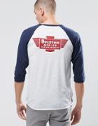 Brixton 3/4 Raglan T-shirt With Back Print - Gray