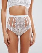 Asos Bridal Cody Embroidered Lace High Waist Pant - White
