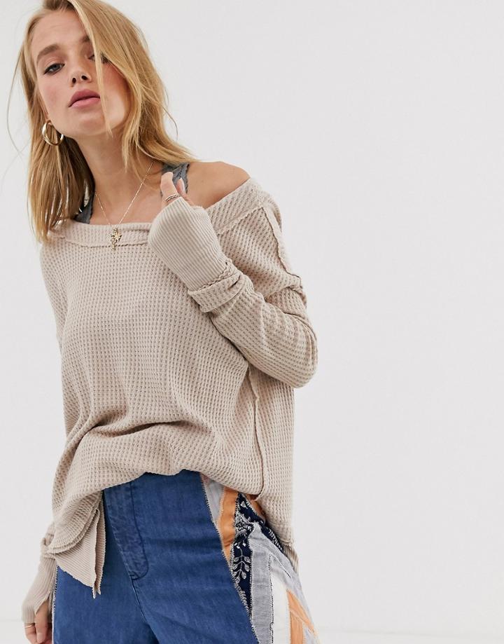 We The Free By Free People Waffle Layered Tunic-stone