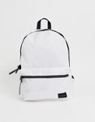 Asos Design Backpack In White With Contrast Black Zips