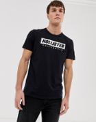 Hollister Chest Embroidered Box Logo T-shirt In Black - Black