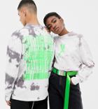 Collusion Unisex X Rene Matic Oversized Printed Tie Dye Long Sleeve T-shirt - Gray