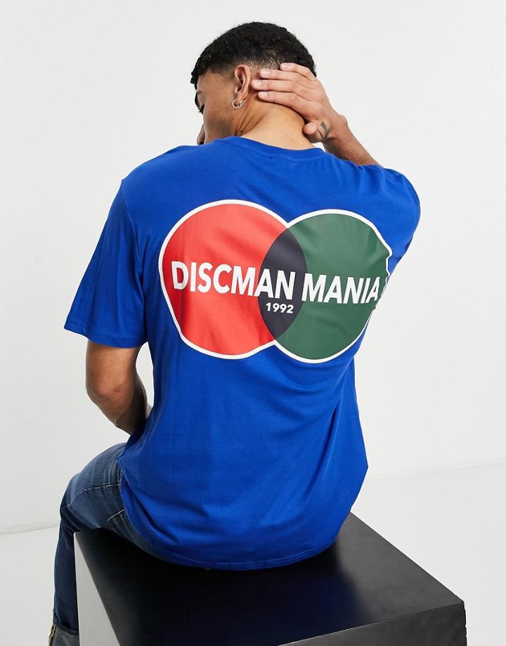 Only & Sons Oversized T-shirt With Retro Back Print In Blue