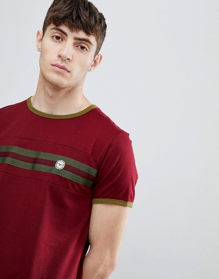 Le Breve Chest Striped T-shirt - Red