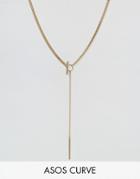 Asos Curve Toggle Bolo Necklace - Gold