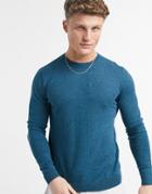Asos Design Cotton Sweater In Teal-green
