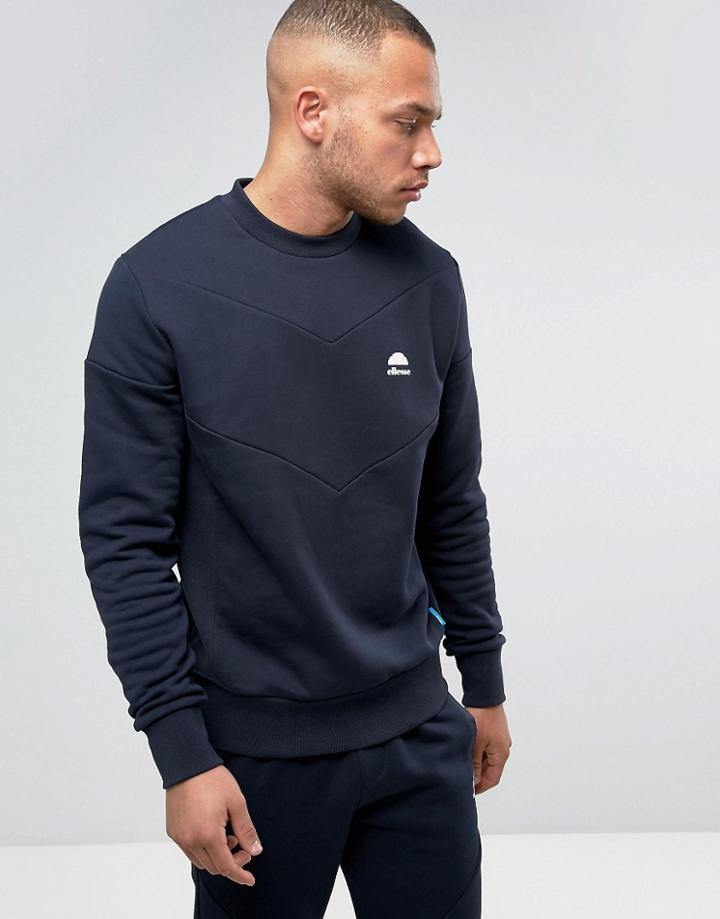Ellesse Italia Sweatshirt With Chevron Panel - Navy