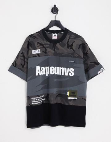Aape By A Bathing Ape Multi Camo T-shirt In Black