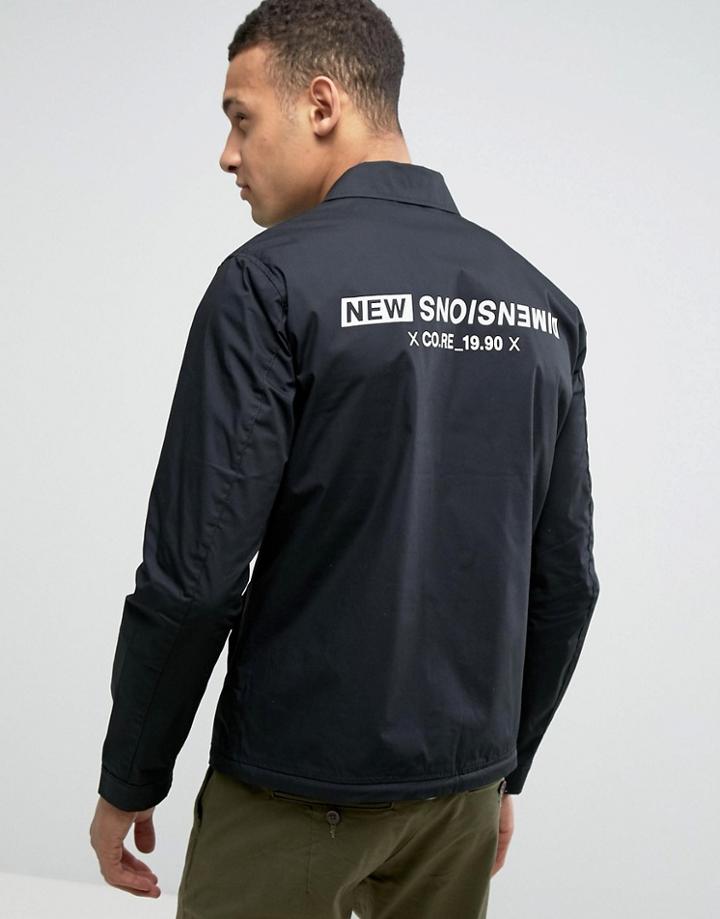 Jack & Jones Core Coach Jacket With Back Print - Black