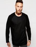Weekday Long Sleeve Top Smith Longline Raglan Nylon Body - Black