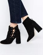 Asos Enigma Lace Up Ankle Boots - Black