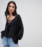 Milk It Vintage Top In Sheer Stripe - Black