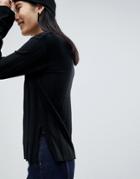 Asos Design Sweater In Deep Rib - Black