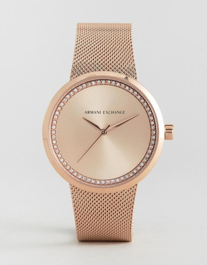 Armani Exchange Rose Gold Liv Watch - Gold