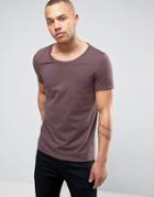 Asos Scoop Neck T-shirt In Brown - Brown