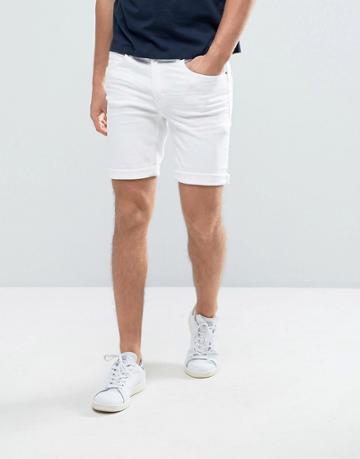 Casual Friday Denim Shorts In White - White