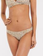 Rip Curl Paradise Cove Cheeky Bikini Bottom In Spot-gold
