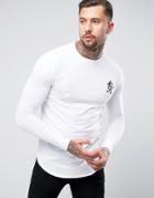 Gym King Long Sleeve T-shirt In Muscle Fit - White