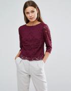 Oasis Lace Top Shell Top - Purple