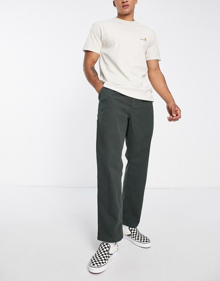 Carhartt Wip Flint Regular Tapered Pant In Khaki-green