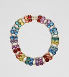 Asos Design Curve Exclusive Statement Necklace With Multicolor Jewels In Gold - Gold