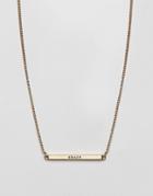 Wftw Id Necklace In Gold - Gold