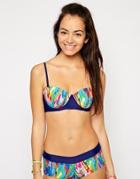 Piha Printed Underwired Balconette Bikini Top - Multi