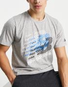 New Balance Graphic Print T-shirt In Gray-grey
