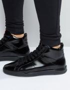 Hugo By Hugo Boss Fusion Patent Sneakers - Black