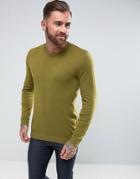 Asos Cotton Sweater In Lime Green - Green