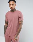 Asos Waffle T-shirt In Pink - Red
