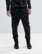 Asos Knitted Pants With Zebra Detail And Metallic Yarn - Black