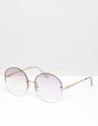 Le Specs Say My Name Round Sunglasses In Lilac - Purple