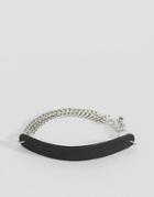 Asos Faux Leather Bracelet With Chain - Multi