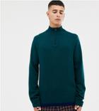 Noak Half-zip Overhead Sweater In Teal-blue