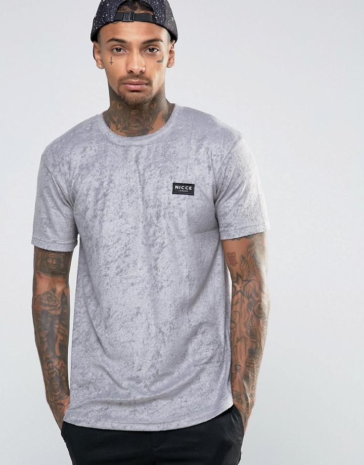 Nicce London Towelling T-shirt - Gray