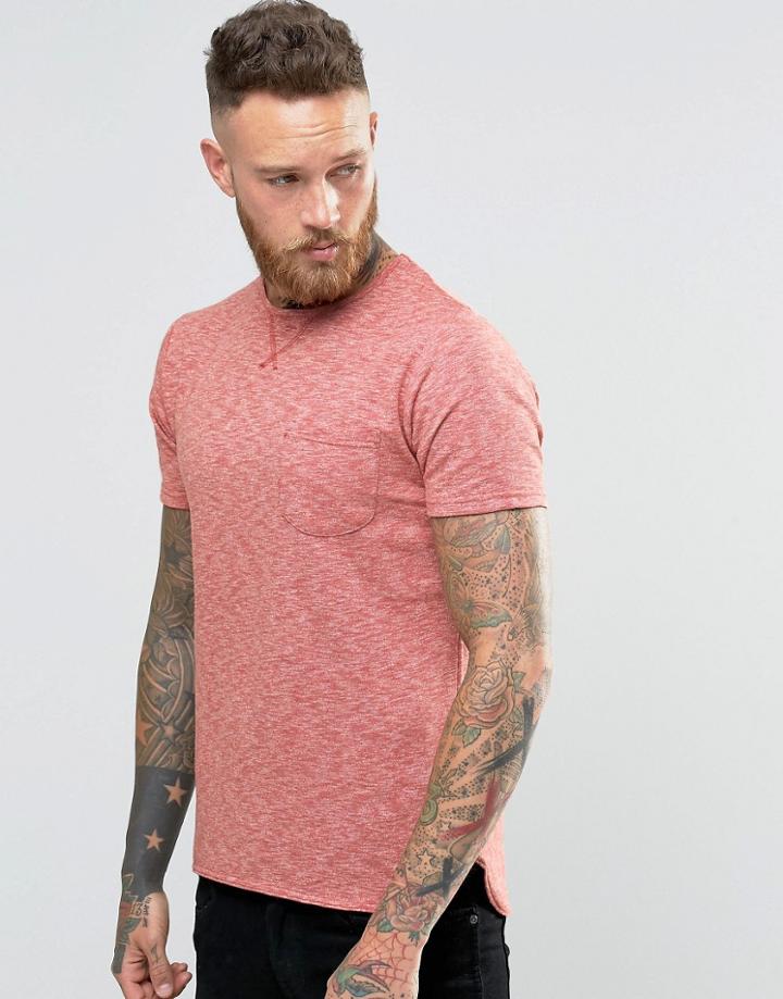 Native Youth Space Dye Curved Hem T-shirt - Red