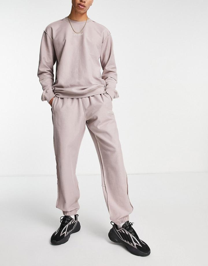 Adidas Originals Tonal Textures French Terry Sweatpants In Gray