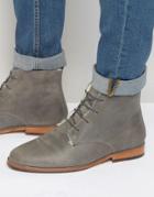 Bobbies L'explorateur Faux Shearling Lace Up Boots - Gray