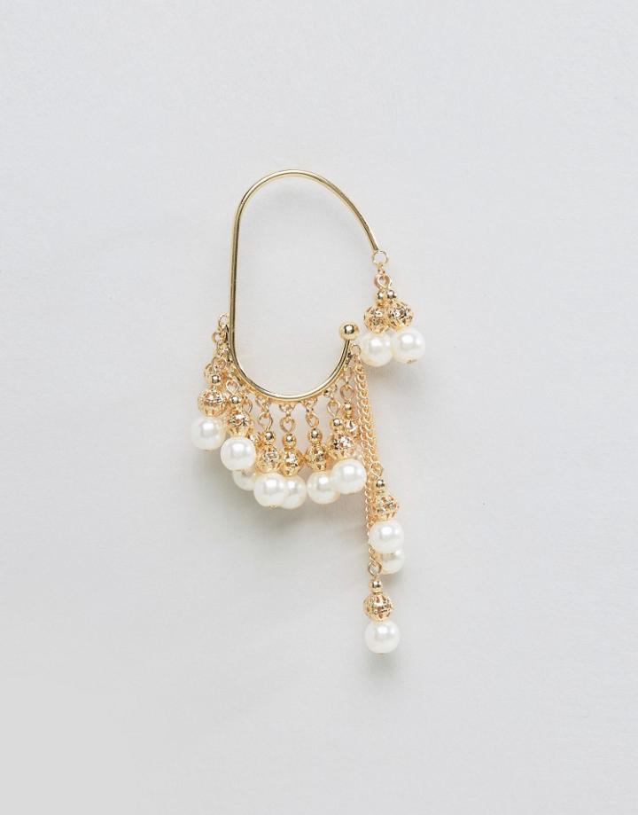 Asos Beaded Ear Cuff - Gold