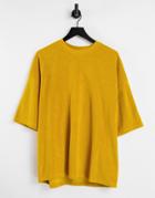 Asos Design Oversized T-shirt In Yellow Terrycloth