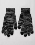 Asos Design Touchscreen Gloves In Black Twist - Black